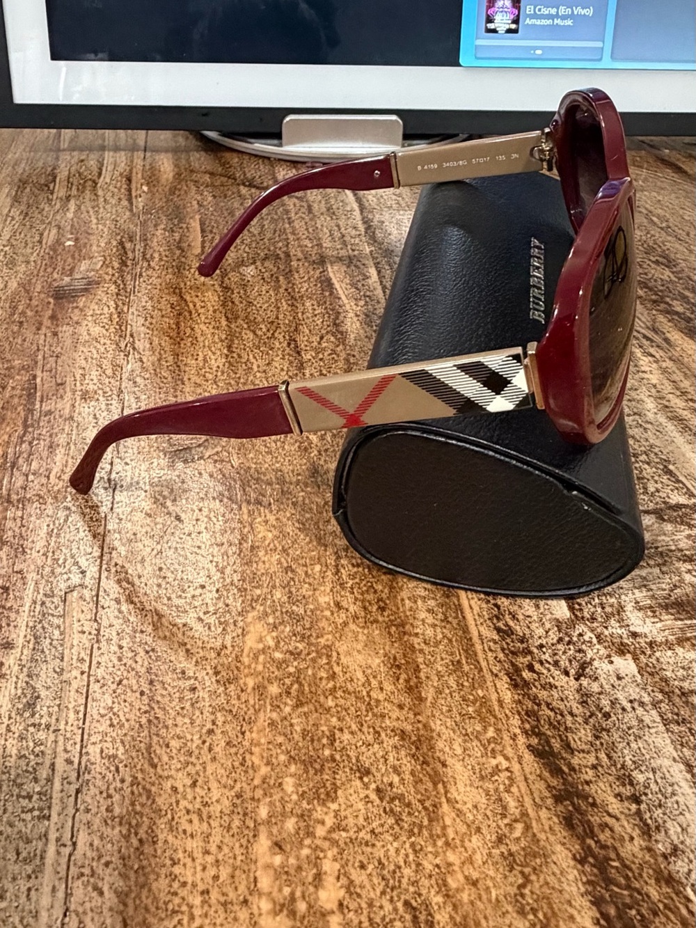 Burberry Burgundy Round Oversized Women's Sunglasses - Picture 9 of 15